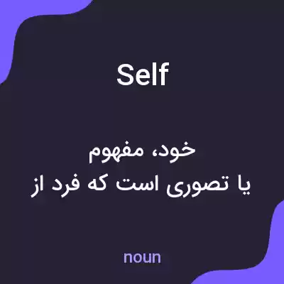 معنی self به فارسی معنی self به فارسی