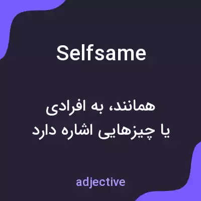 معنی selfsame به فارسی