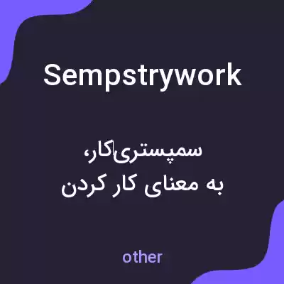 معنی sempstrywork به فارسی معنی sempstrywork به فارسی