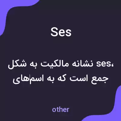 معنی ses به فارسی معنی ses به فارسی