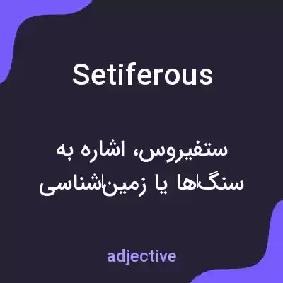 معنی setiferous به فارسی معنی setiferous به فارسی
