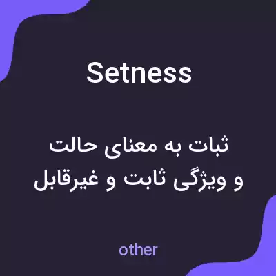 معنی setness به فارسی معنی setness به فارسی