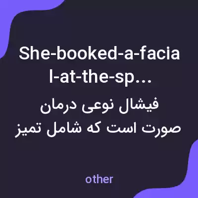 معنی she-booked-a-facial-at-the-spa به فارسی