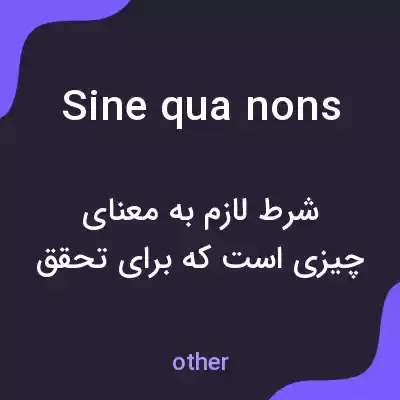 معنی sine qua nons به فارسی