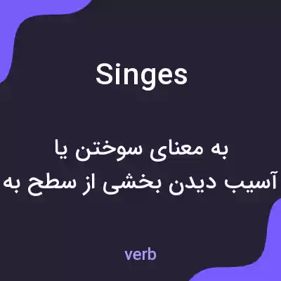 معنی singes به فارسی معنی singes به فارسی