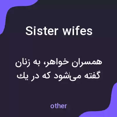 معنی sister wifes به فارسی معنی sister wifes به فارسی