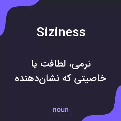 معنی siziness به فارسی