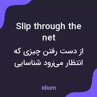 معنی slip through the net به فارسی معنی slip through the net به فارسی