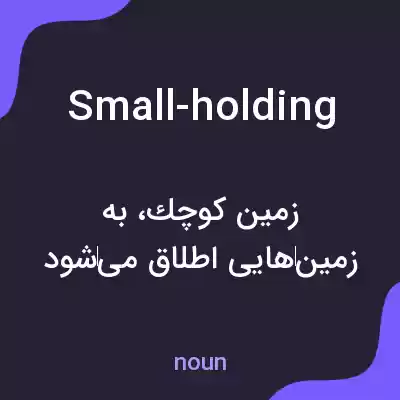 معنی small-holding به فارسی معنی small-holding به فارسی
