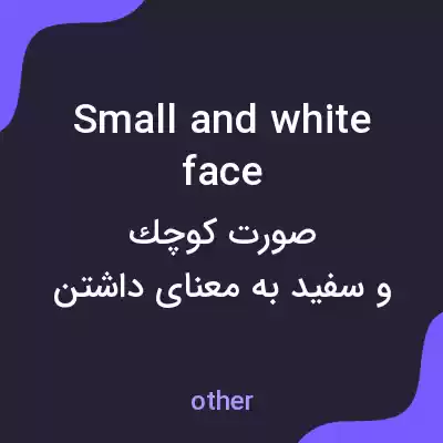 معنی small and white face به فارسی معنی small and white face به فارسی