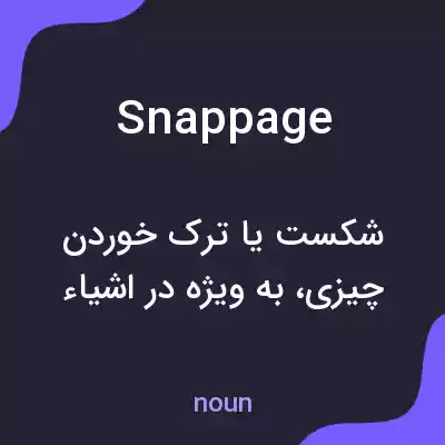 معنی snappage به فارسی معنی snappage به فارسی