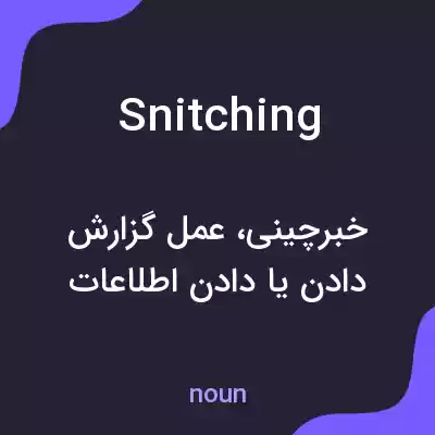 معنی snitching به فارسی معنی snitching به فارسی