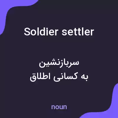 معنی soldier settler به فارسی معنی soldier settler به فارسی