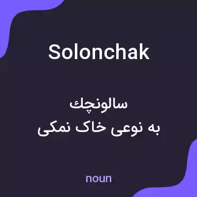 معنی solonchak به فارسی معنی solonchak به فارسی
