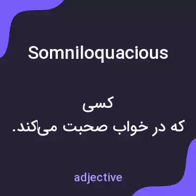 معنی somniloquacious به فارسی