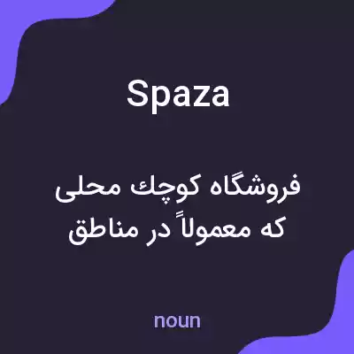 معنی spaza به فارسی معنی spaza به فارسی