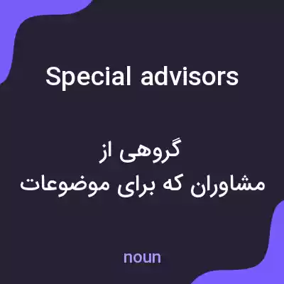 معنی special advisors به فارسی معنی special advisors به فارسی