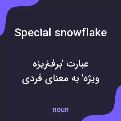 معنی special snowflake به فارسی معنی special snowflake به فارسی