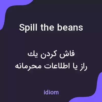 معنی spill the beans به فارسی معنی spill the beans به فارسی
