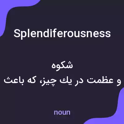 معنی splendiferousness به فارسی معنی splendiferousness به فارسی