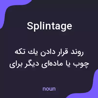 معنی splintage به فارسی معنی splintage به فارسی