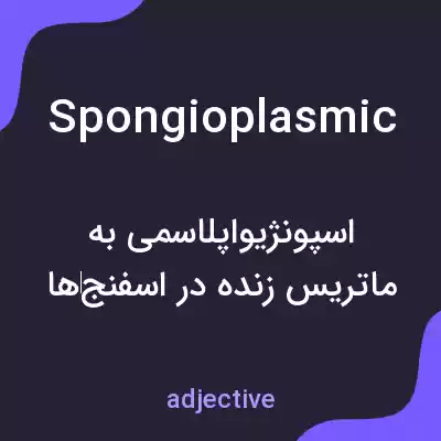 معنی spongioplasmic به فارسی معنی spongioplasmic به فارسی