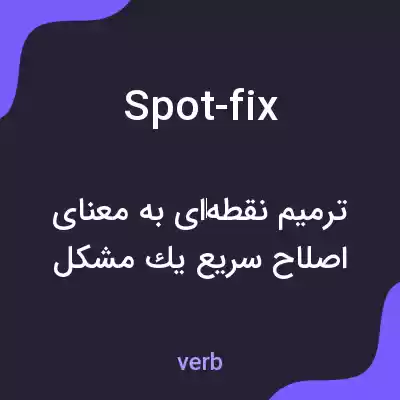 معنی spot-fix به فارسی معنی spot-fix به فارسی