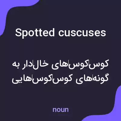 معنی spotted cuscuses به فارسی