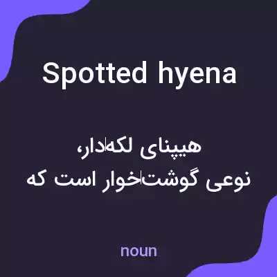 معنی spotted hyena به فارسی معنی spotted hyena به فارسی
