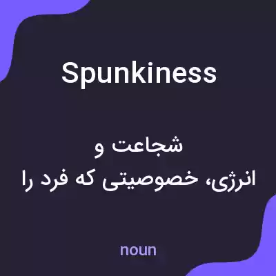 معنی spunkiness به فارسی