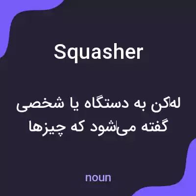 معنی squasher به فارسی معنی squasher به فارسی