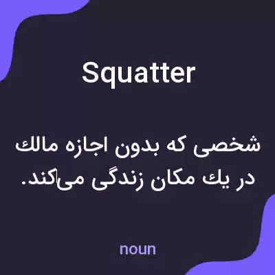 معنی squatter به فارسی معنی squatter به فارسی