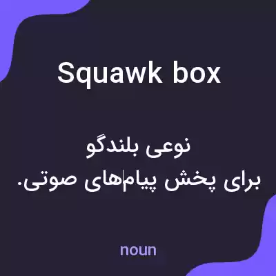 معنی squawk box به فارسی معنی squawk box به فارسی