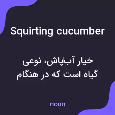 معنی squirting cucumber به فارسی معنی squirting cucumber به فارسی
