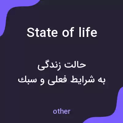 معنی state of life به فارسی معنی state of life به فارسی