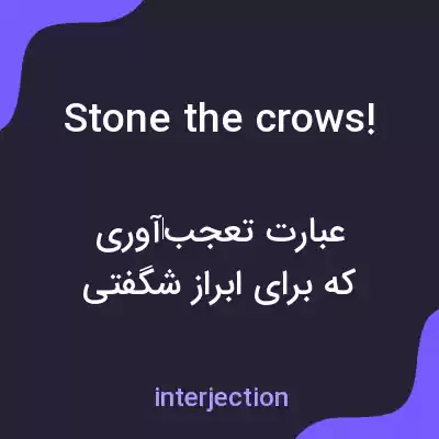 معنی stone the crows! به فارسی معنی stone the crows! به فارسی