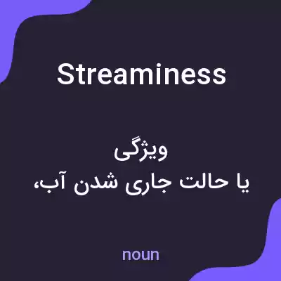 معنی streaminess به فارسی