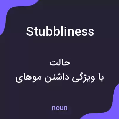 معنی stubbliness به فارسی