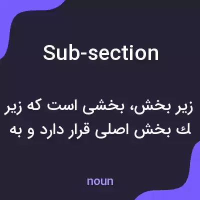 معنی sub-section به فارسی