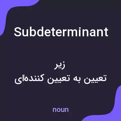 معنی subdeterminant به فارسی معنی subdeterminant به فارسی