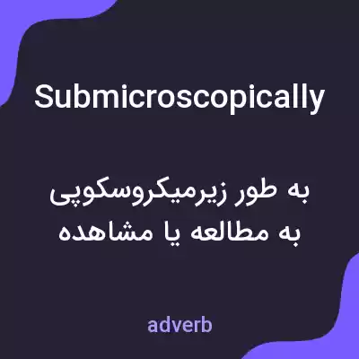 معنی submicroscopically به فارسی