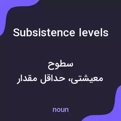 معنی subsistence levels به فارسی معنی subsistence levels به فارسی