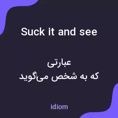 معنی suck it and see به فارسی معنی suck it and see به فارسی