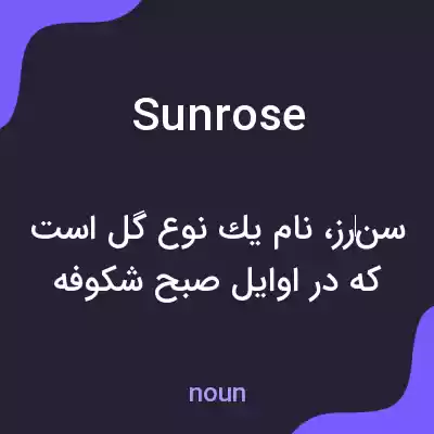 معنی sun rose به فارسی معنی sun rose به فارسی