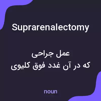 معنی suprarenalectomy به فارسی معنی suprarenalectomy به فارسی