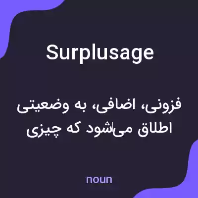 معنی surplusage به فارسی معنی surplusage به فارسی
