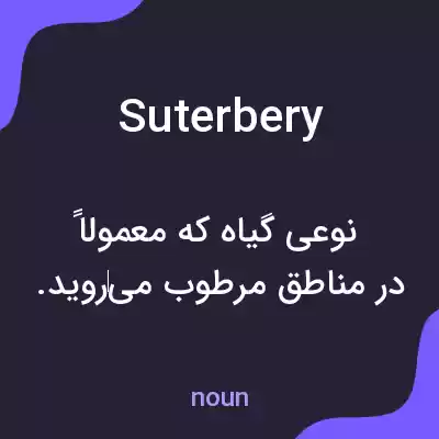 معنی suterbery به فارسی معنی suterbery به فارسی