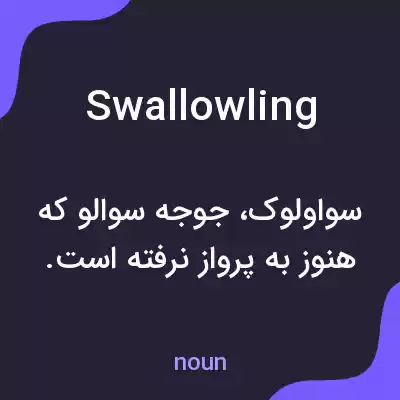 معنی swallowling به فارسی معنی swallowling به فارسی