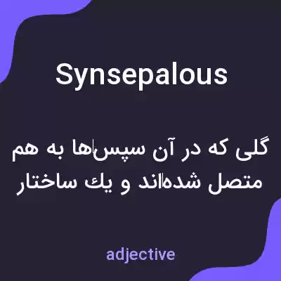 معنی synsepalous به فارسی