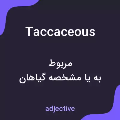 معنی taccaceous به فارسی معنی taccaceous به فارسی